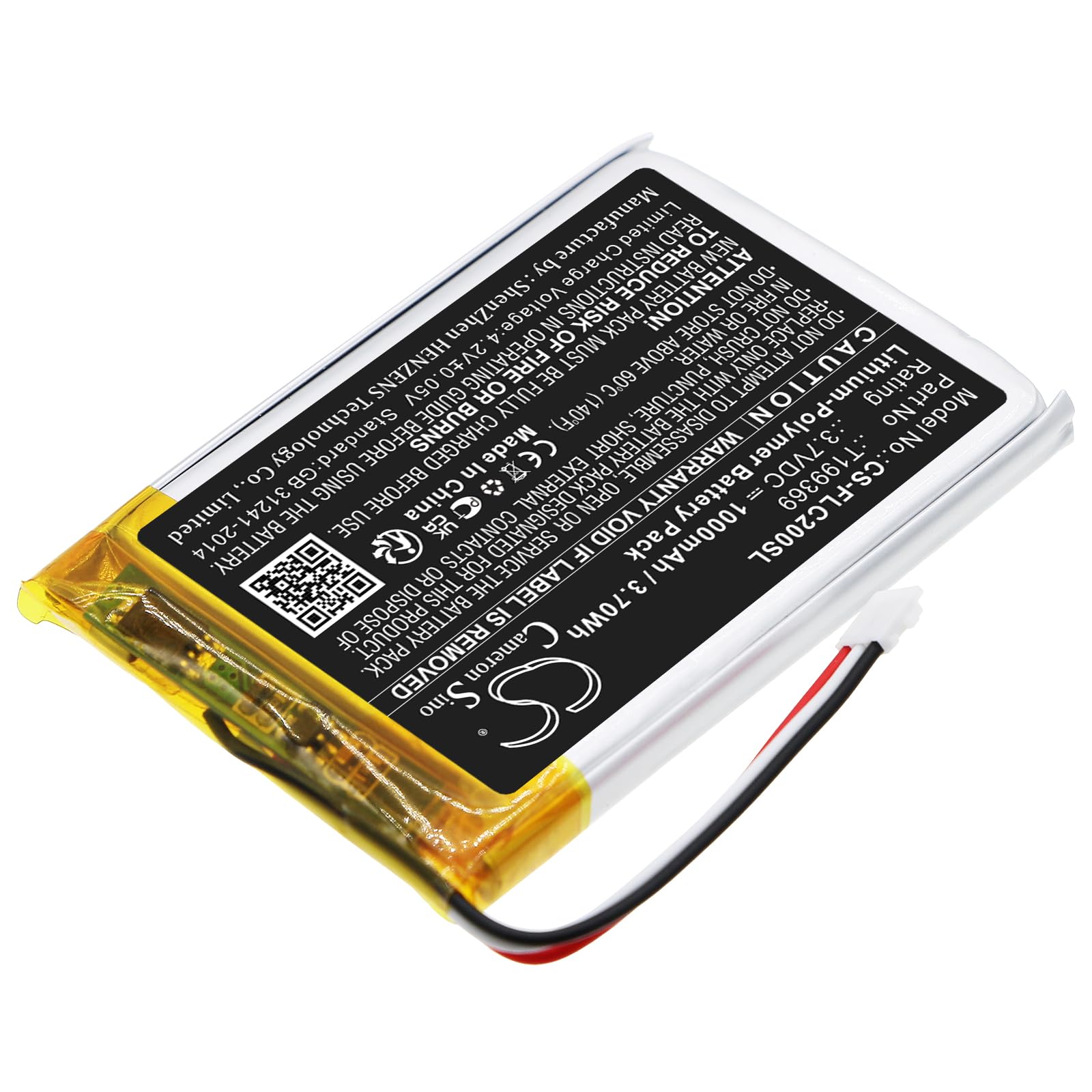 Tingen 1000mAh Battery Replacement for C2 C3 T199369 (3.7V)