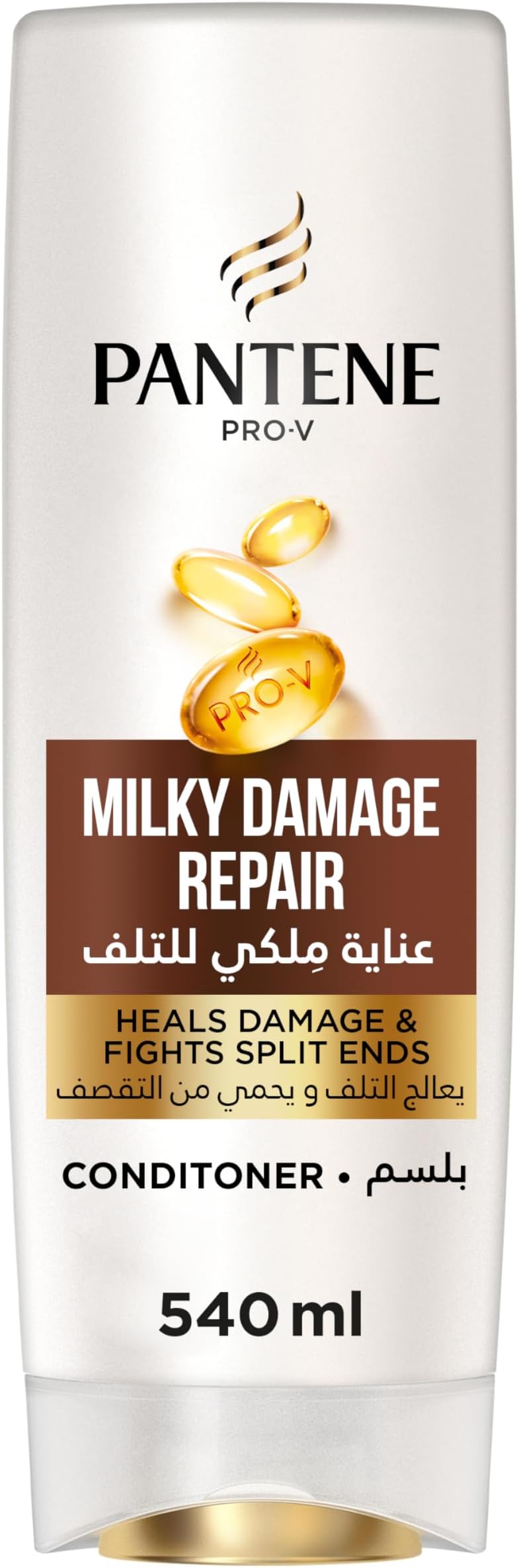 Pro-V Milky Damage Repair Conditioner for Dry and Damaged Hair, 540 ml