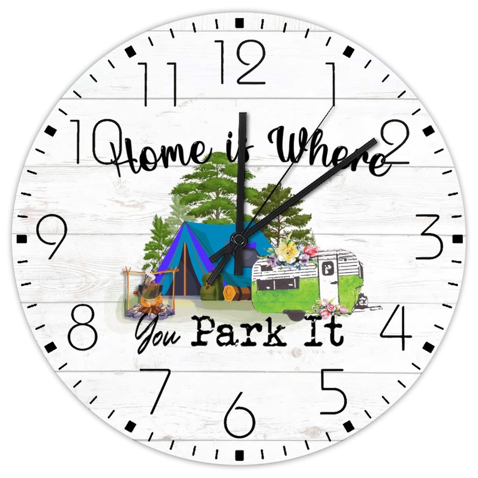 Horloge murale silencieuse en bois de 30,5 cm pour salle d'étude