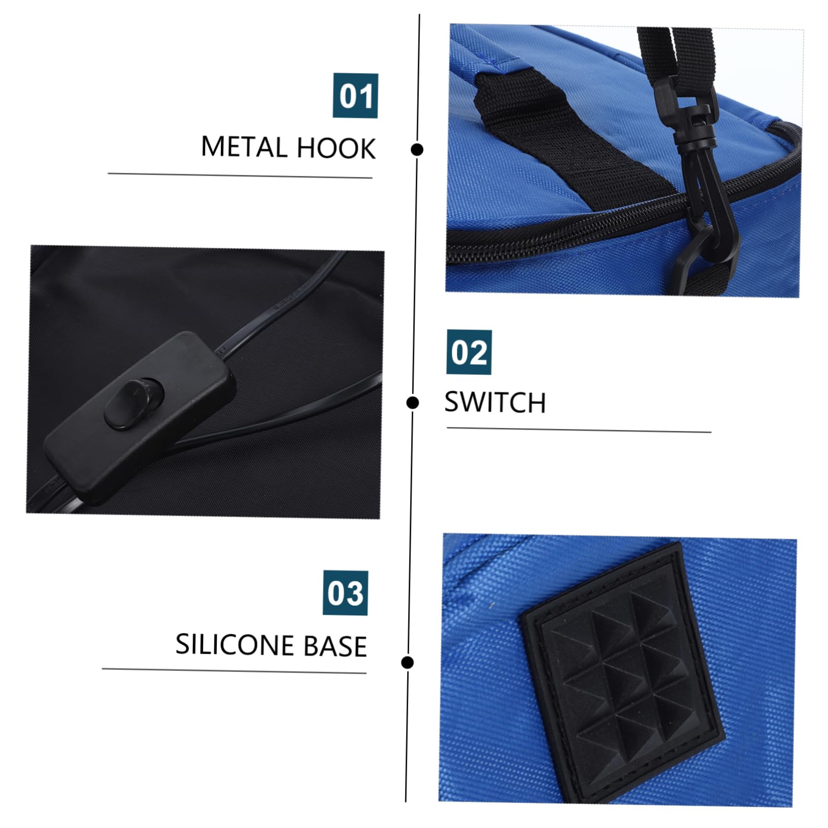 Bolsa de Almuerzo Calefactora 12v de Tela Oxford para Automóvil Azul | Bolsa para Calentar Alimentos, Portátil, para Camping y Oficina, Adecuado para Llevar Comida Diaria