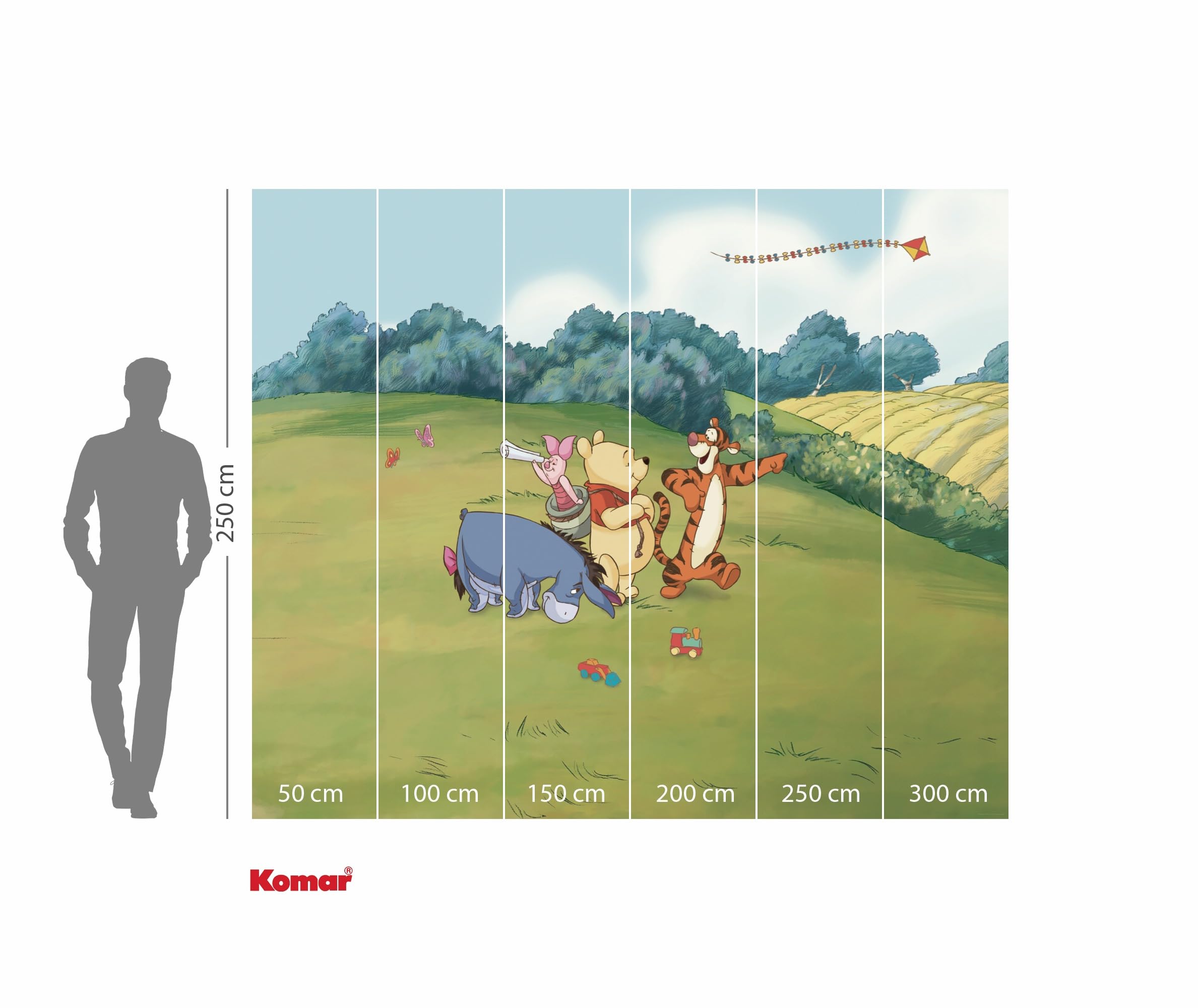 Komar Non-Woven Photo Wallpaper - Disney Winnie The Pooh Adventure - Size 300 x 250 cm - Children's Wallpaper - Image 3