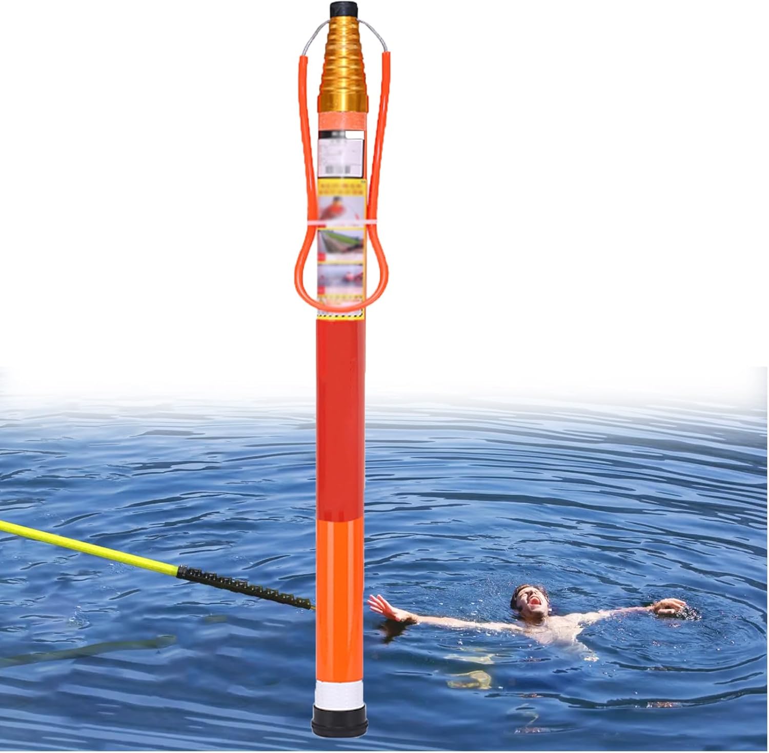 Portable Pool Pole - Fiberglass Rescue Equipment with Protective Cover for Lakes, Boats, and Water Parks - Essential Water Safety Gear for Drowning Prevention