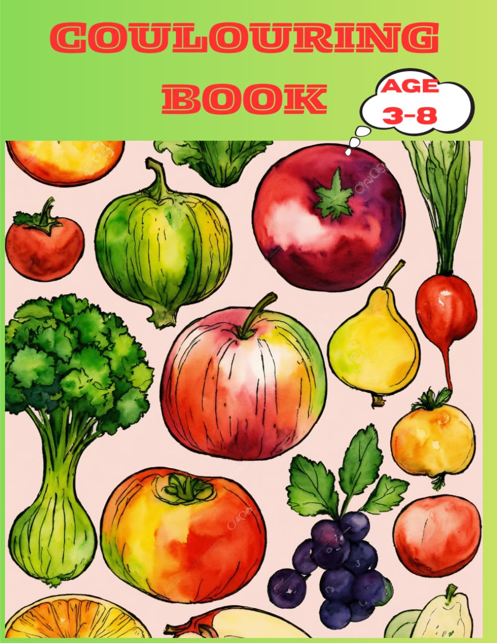 AMAZING FRUITS & VEGGIES COLOURING BOOK FOR KIDS
