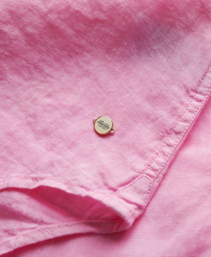 Superdry Chemise décontractée en lin pour femme, style boyfriend, Rose côtier, 36