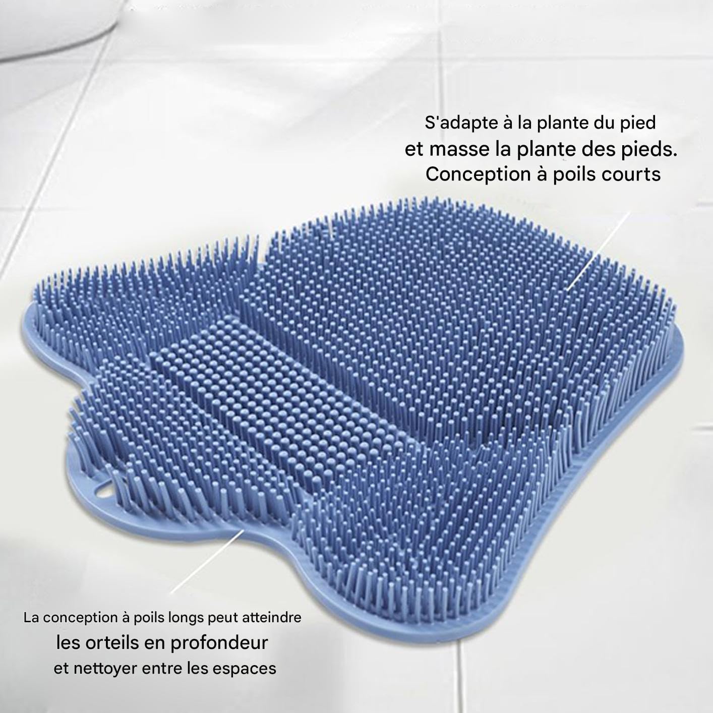 Tapis Exfoliant Pieds Douche | Gommage Dos Lave Pieds pour Douche | Support Murale à Ventouse pour Accessoires de Nettoyage du Talon et du Dos et de Bain pour Baignoire et Appartement