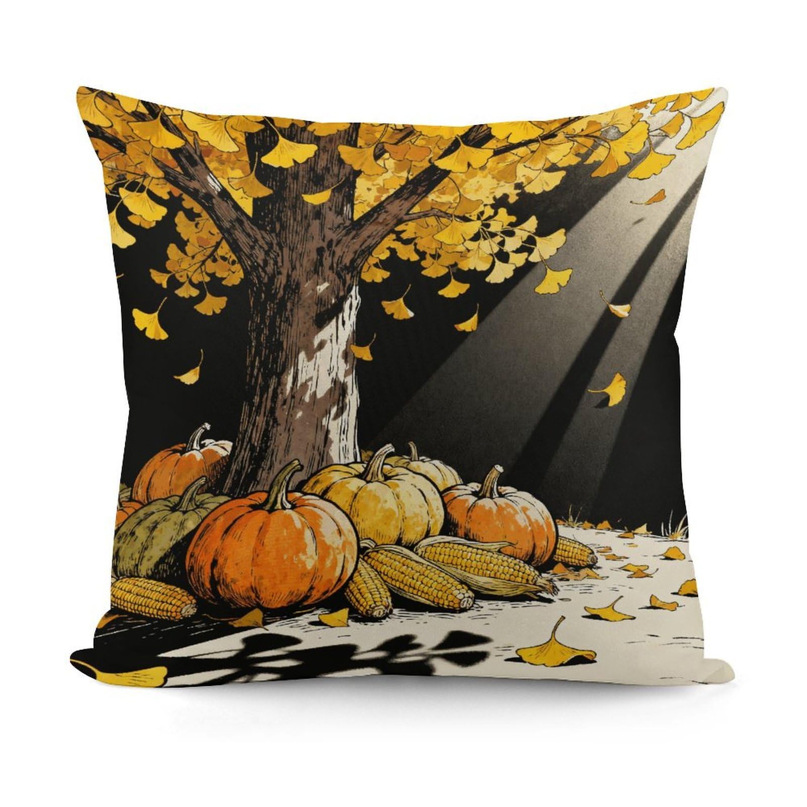 VstaDank Autumn Pillow Covers Soft Plush Decorative Square Pillow Cover Modern Breathable Pillowcases Pillowcase with Invisible Zipper 18x18 Inches for Sofa Living Room