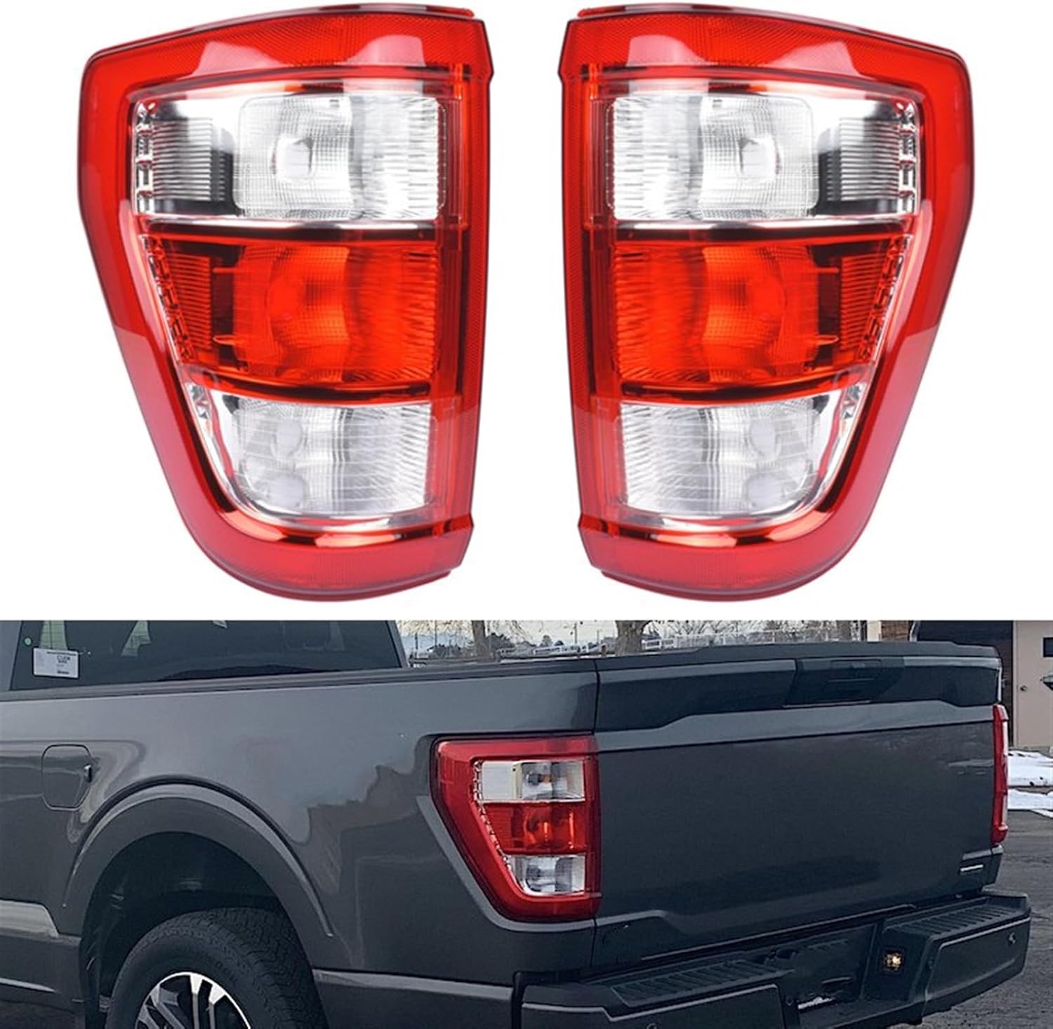 Car Tail Lights for XL 2021 2022 Car Tail Light Rear Turn Signal Light Stop Brake Lamp Without Bulb Ml3Z-13404-E Ml3Z-13405-E Tail Brake Indicator