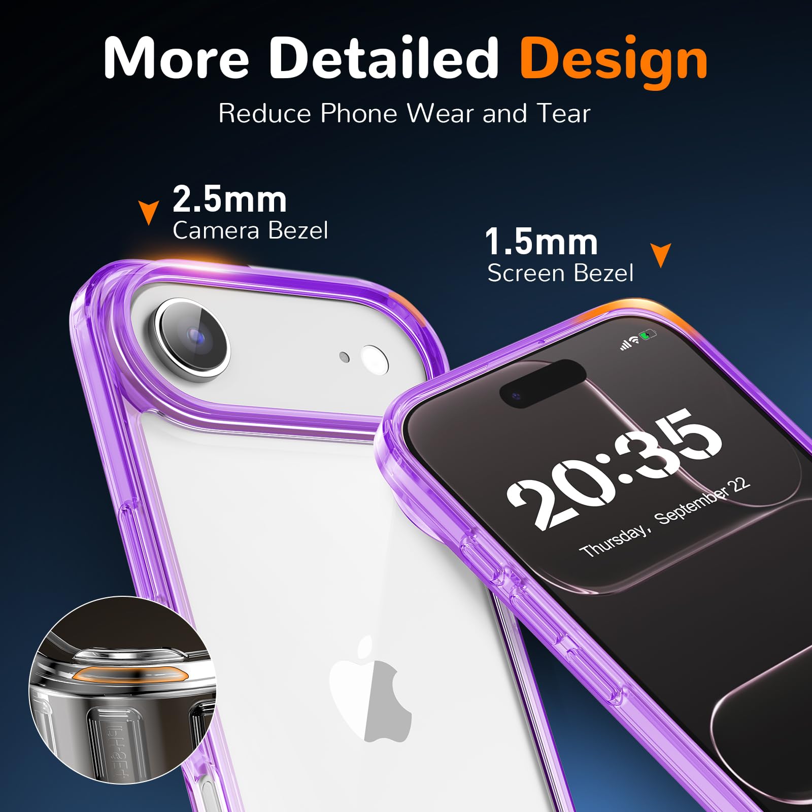 Clear Case for iPhone 15, Ultra Thin, Shockproof TPU Cover, Anti-Yellowing, Crystal Clear, Phone Case for Apple iPhone 15 - Clear — view 94
