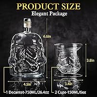 Vista 2 de Tfwadmx Decantador de whisky creativo transparente de 25.4 fl oz, jarra de whisky para vino escocés, vodka alcohol licor Stormtrooper botella