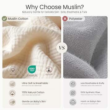 lulumoon 3-Pack Muslin Bassinet Sheets 33x21 for Baby Delight & Dream On Me