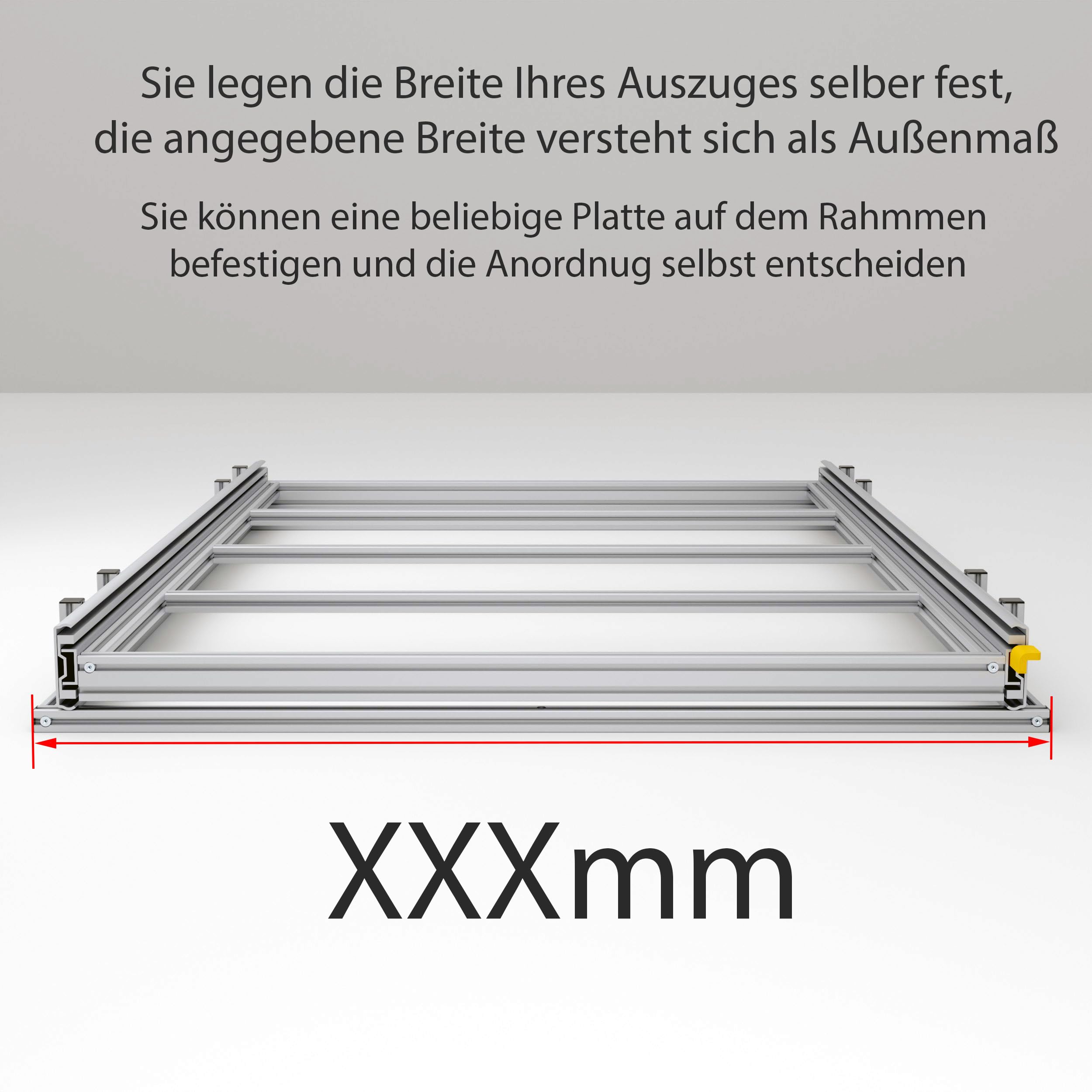 Individuelle Breite Auszug für Wohnmobile und Busse, Länge 150cm, Belastung bis 220kg (Breite: Individuell)