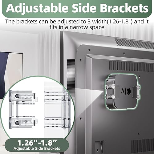 Miniatura 3 de AENTGIU Soporte para Apple TV detrás del televisor, soporte transparente para Apple TV compatible con funda de todas las generaciones, evita el