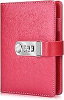 Vista 7 de ARRLSDB Diary Journal for Women with Lock, PU Leather Combination Lock Diary A6 Refillable Leather Journal, Size:18.5X13.5 cm (Black)