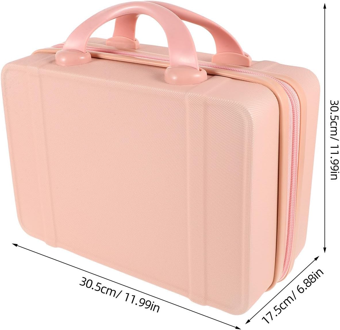 14 Inch Pink ABS Mini Suitcase Makeup Travel Case for Women image 2