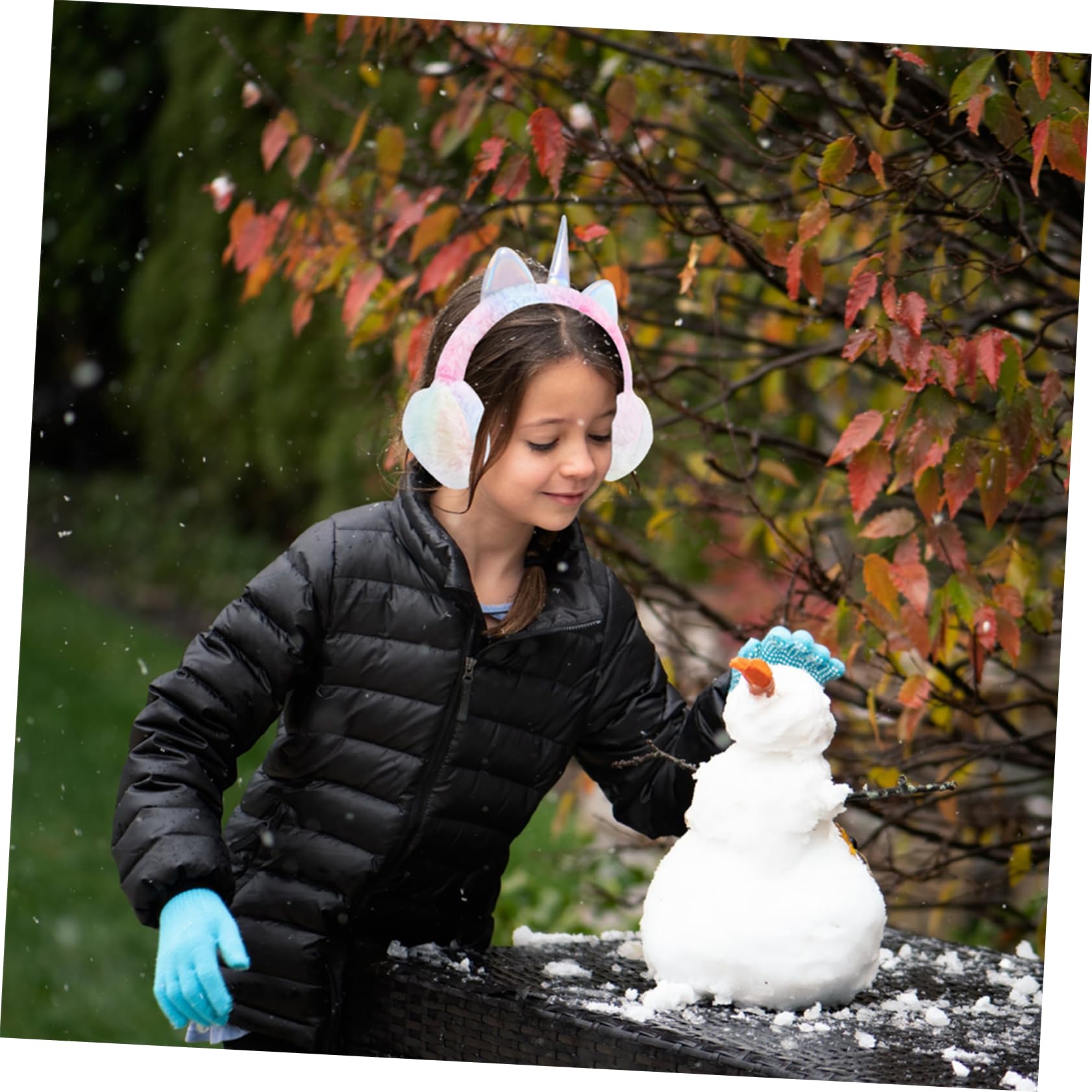 VANZACK Unicorn Sequin Ear Muffs for Boys and Girls Winter Warm Ear Protectors Anti-slip Plush for Christmas