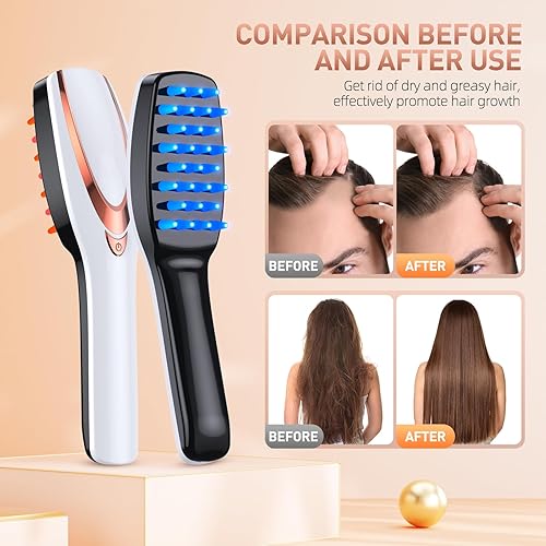 Miniatura 7 de Peine láser para el crecimiento del cabello, sistema profesional de peine láser (sin LED), masajeador eléctrico del cuero cabelludo para el