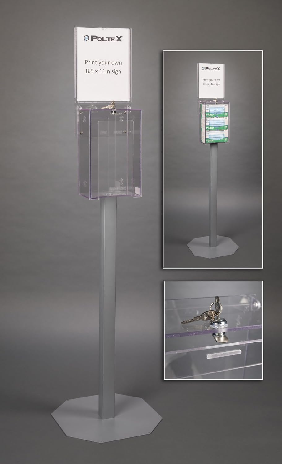 Locking 3 Mask Box Holder (SLV Sign, 2STL Stand, 2STL SLV Kit)