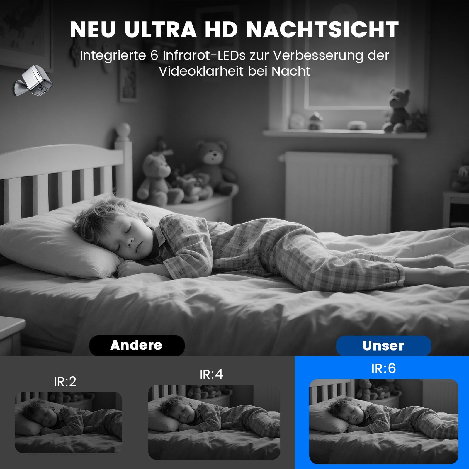 Mini Caméra, 2K HD Caméra Surveillance WiFi Interieur/Extérieur avec Vision Nocturne, Mini Camera Espion Sans Fil - 130° Grand Angle & Détection Intelligente de Mouvement AI, 21 Jours de Batterie