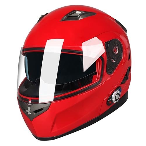 FreedConn BM2-S Bluetooth Motorcycle Helmet, Flip-Up Modular Motorbike Helmet, 500M