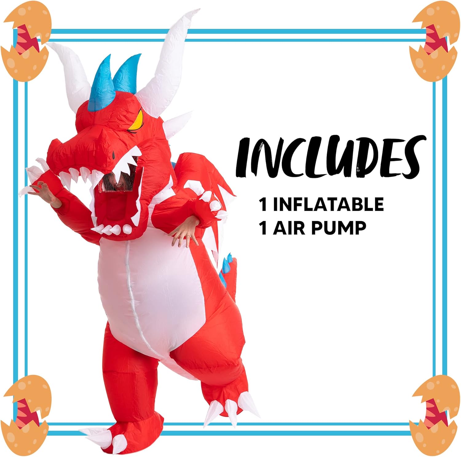 Spooktacular Creations Halloween Inflatable Costumes for Adult, Dragon Air Blow Up Suit, Dinosaur Outfit for Cosplay Parties - Image 8