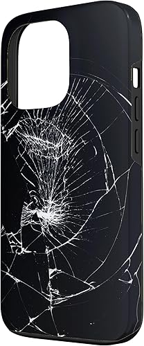 Vista 23 de iPhone 12/12 Pro - Funda negra con diseño roto falso, disuasorio de robo