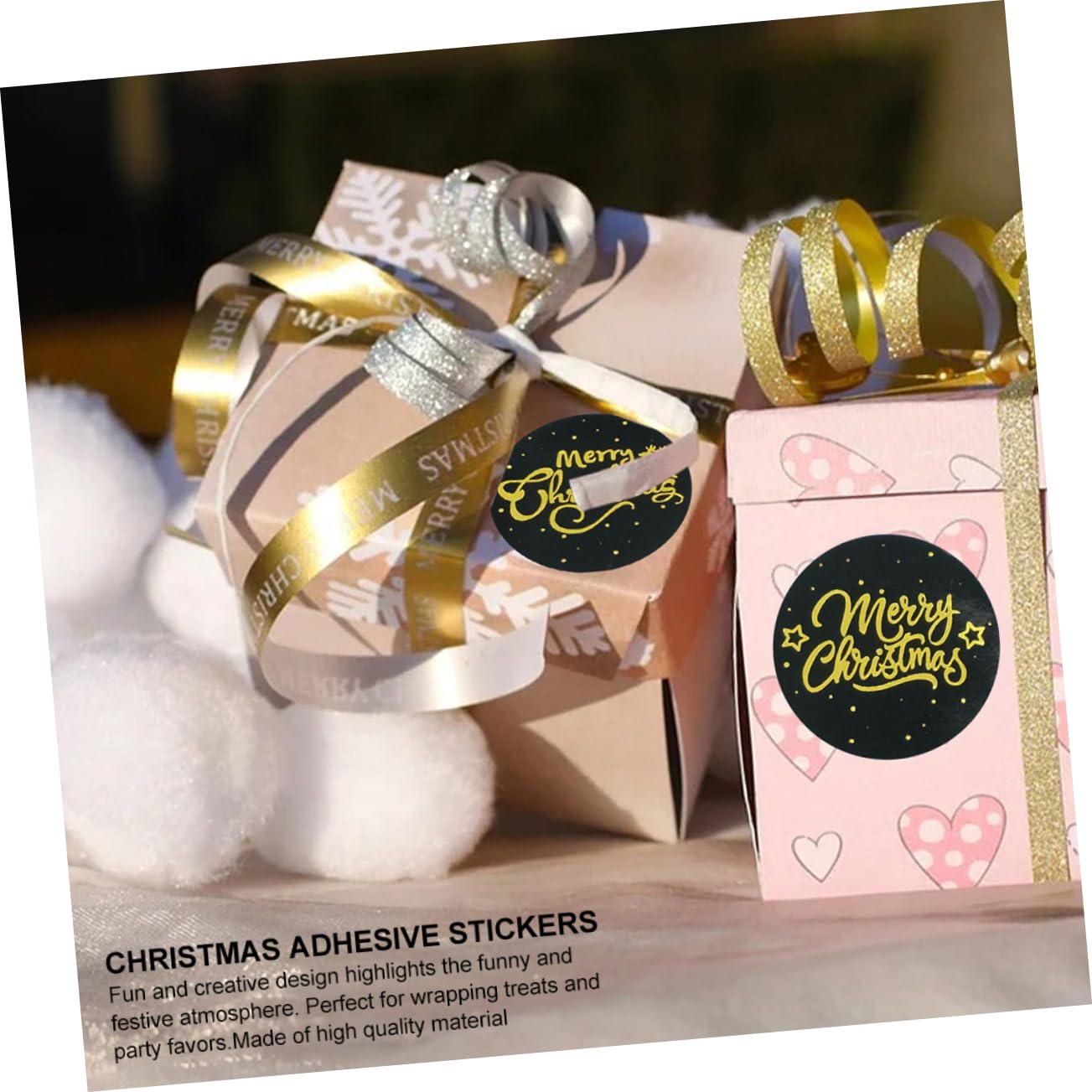 Operitacx 6 Adesivi Natalizi in Oro Caldo Etichette Per Etichette Per Confezioni Regalo Adesivo Del Sacchetto Di Imballaggio Per Buste Carta Autoadesiva Foca Applique