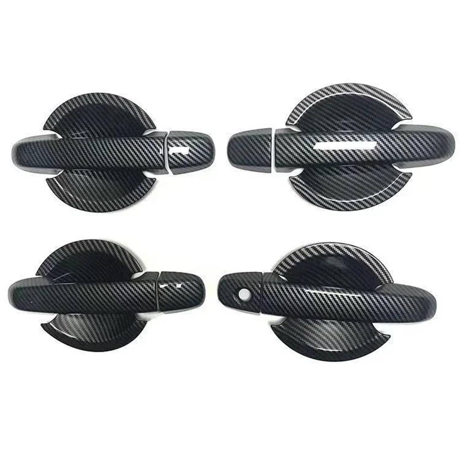 Piwine Carbon Handle-Bowl Handle Sticker Glossy Black Carbon Fiber Car Side Door Handle Cover Trim Sticker Styling Accessories For Camry Xv50 2012-2016(Carbon Handle-Bowl)