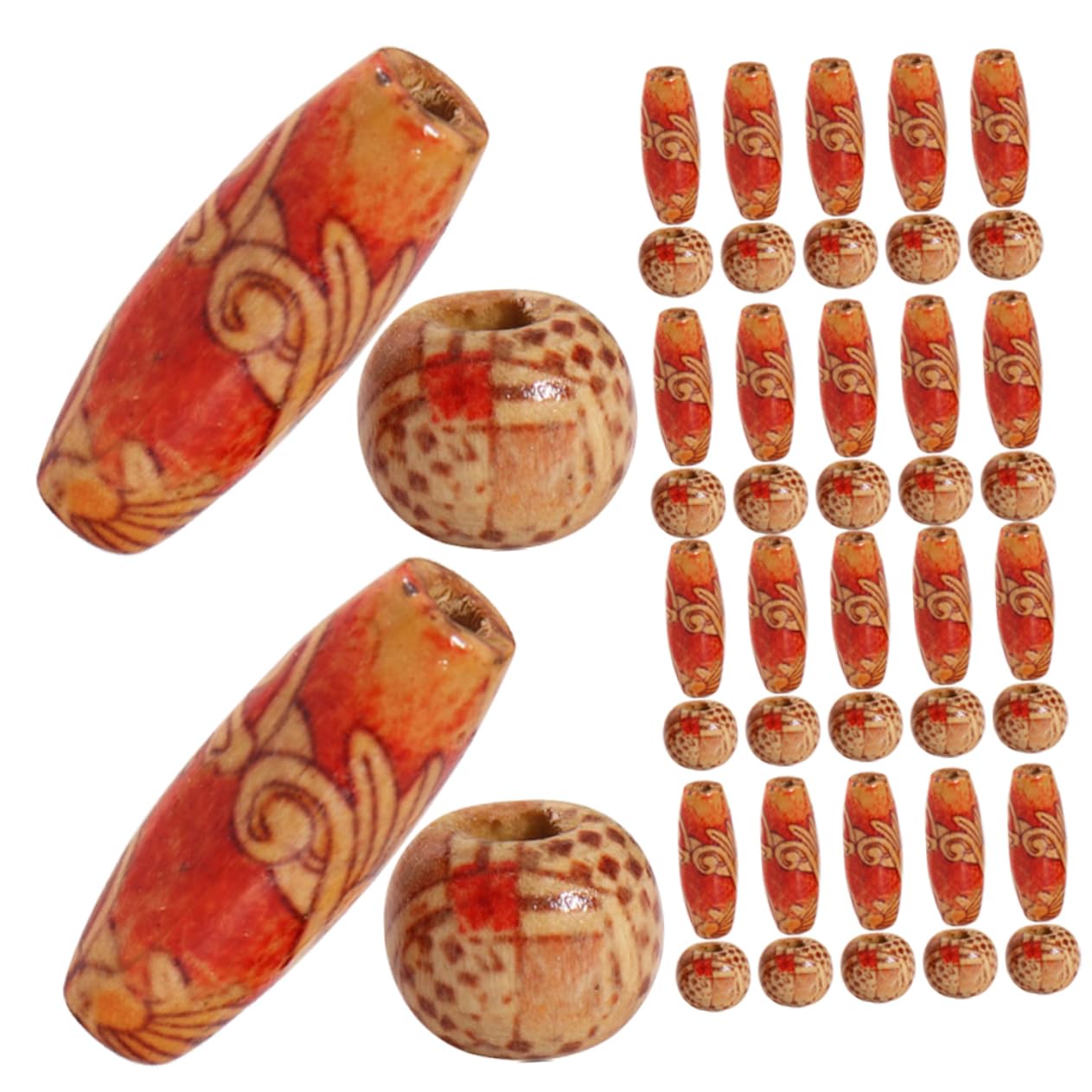 STOBOK 400 Piezas Decoran Cuentas Espaciadoras Accesorios De Cuentas De Madera Redondas