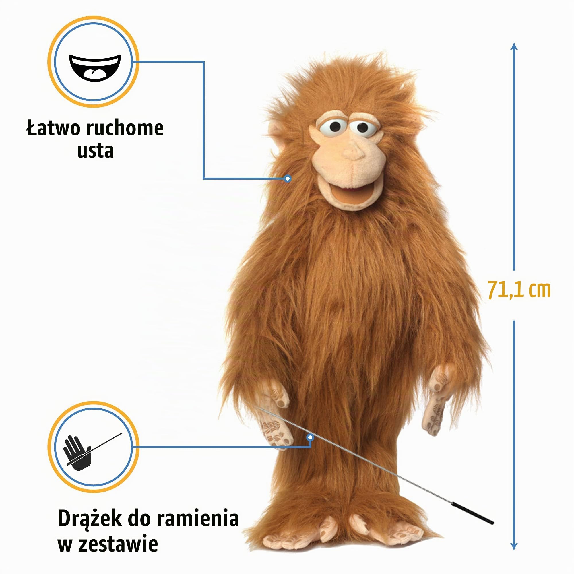 ''Silly Monkey With Arm Rod'', 28In Puppet, -Affordable Gift for your Little One! Item #DSPU-SP2004 by Silly Puppets