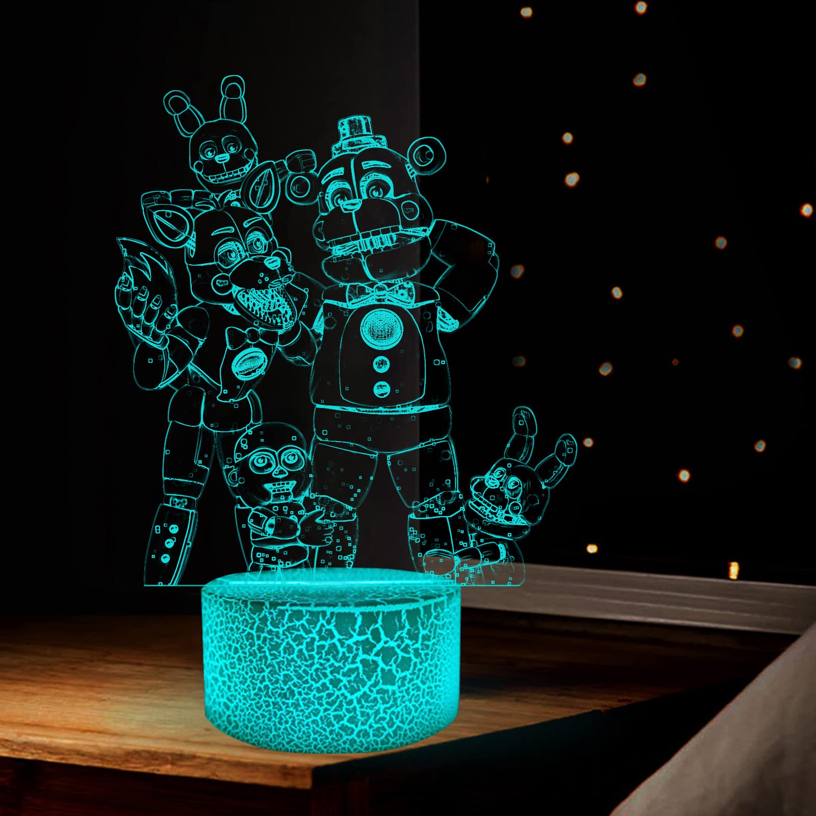 Zhongkaihua FNAF Veilleuse LED 3D FNAF Pour Enfants, 7 Couleurs