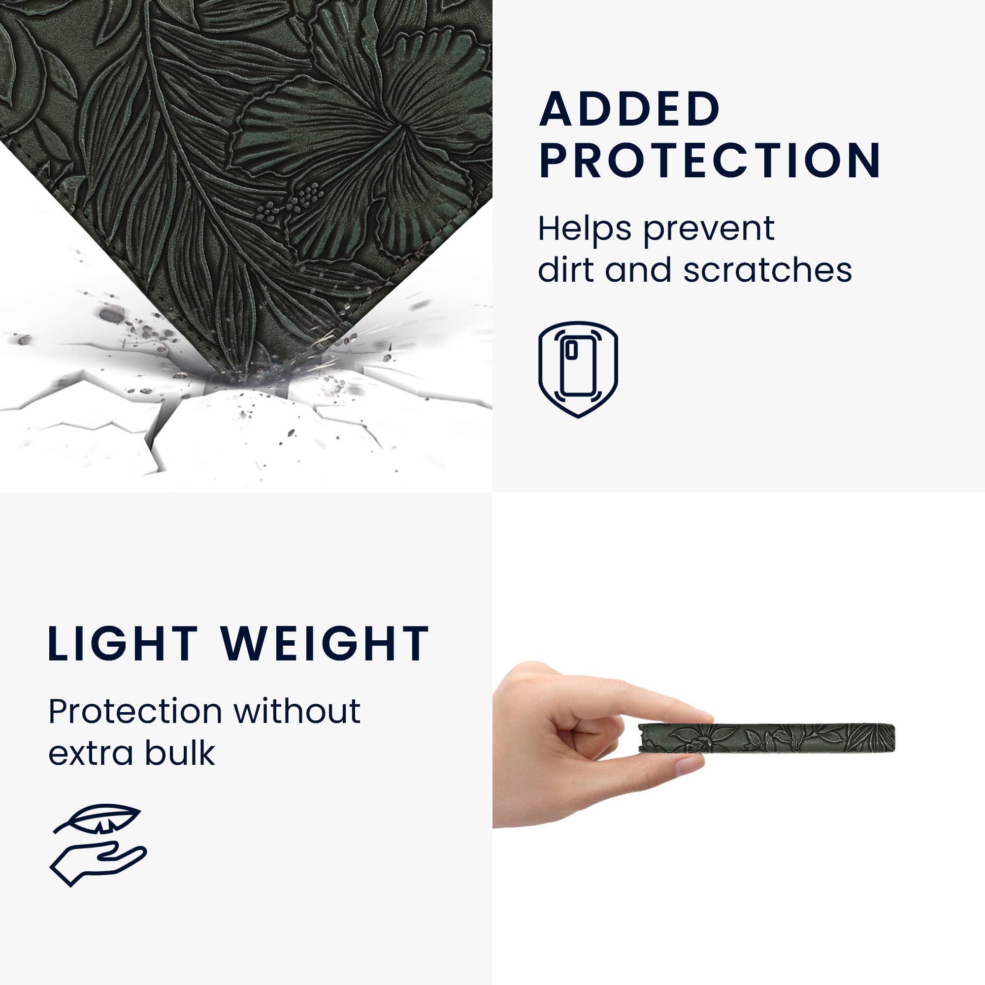 kwmobile Étui Compatible avec Pocketbook Verse/Pro/Color/Vivlio Light/Light HD Coque - Étui à Rabat magnétique Tablette eReader Similicuir avec Sangle - Vert