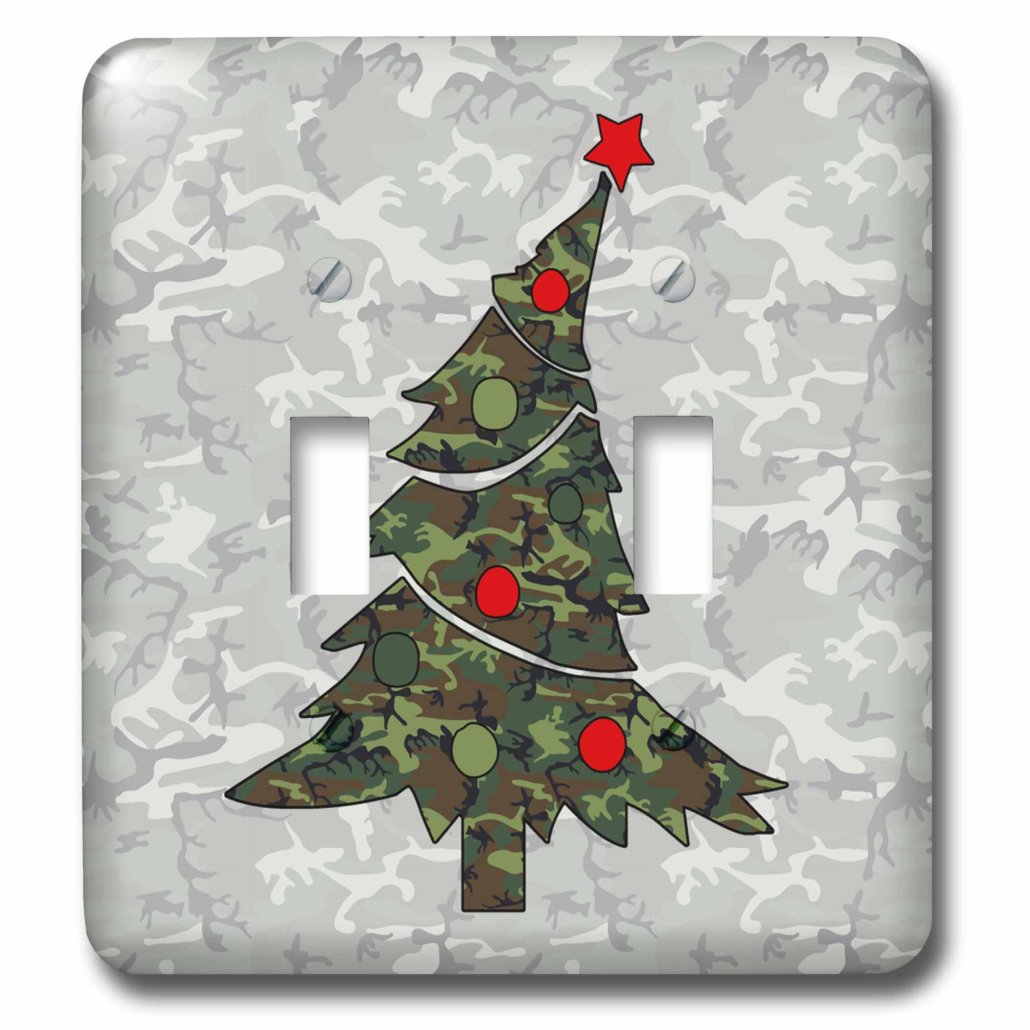 Interrupteur à bascule double camouflage lsp_244695_2 décoration murale sapin Noël armée
