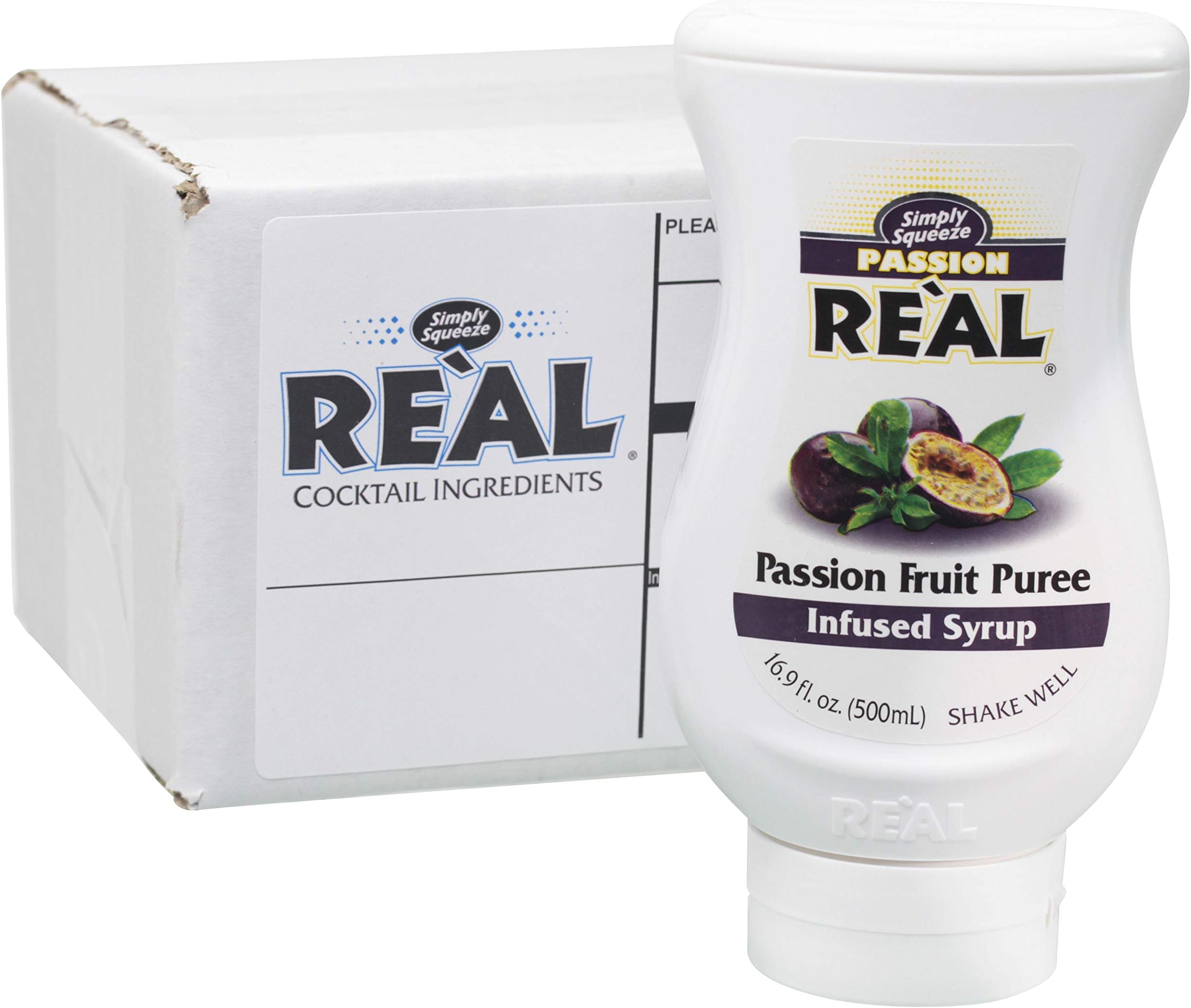 Passion Fruit Reàl, Passion Fruit Puree Infused Syrup, 16.9 FL OZ Squeezable Bottle (Pack of 1)