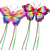 Vista 7 de HENGDA KITE 2 Pack Butterfly Kite,for Kids and Adults,Easy to Fly,Excellent Fabric and Structure Design,The Pictures are Beautiful in high