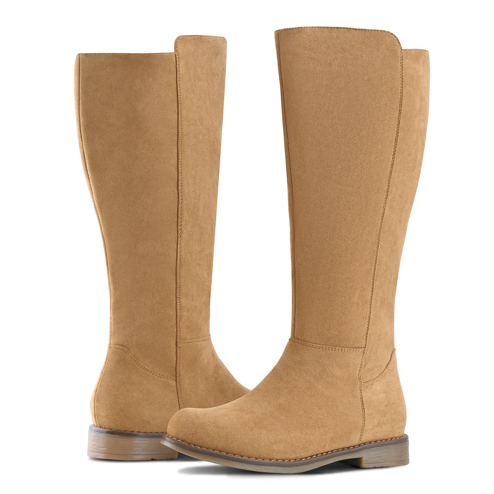 Shoen Talewide Calf Knee High Boots For Women Flat Low