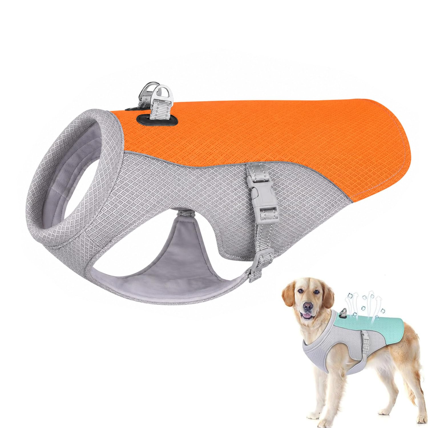 Dog Cooling Vest, Evaporative Cooling Jacket for Dogs (Orange, 3XL)
