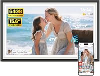 BIGASUO 15.6" Frameo WiFi Digital Picture Frame 64GB 1920x1080 IPS Touchscreen - Instant Photo/Video Sharing Gift for Parents
