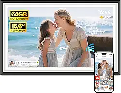 Moldura digital grande de 64 GB de 15,6 polegadas com tela sensível ao toque IPS FHD 1920 x 1080 IPS FHD WiFi Molduras eletrônicas compartilham momentos instantaneamente em qualquer lugar, presentes