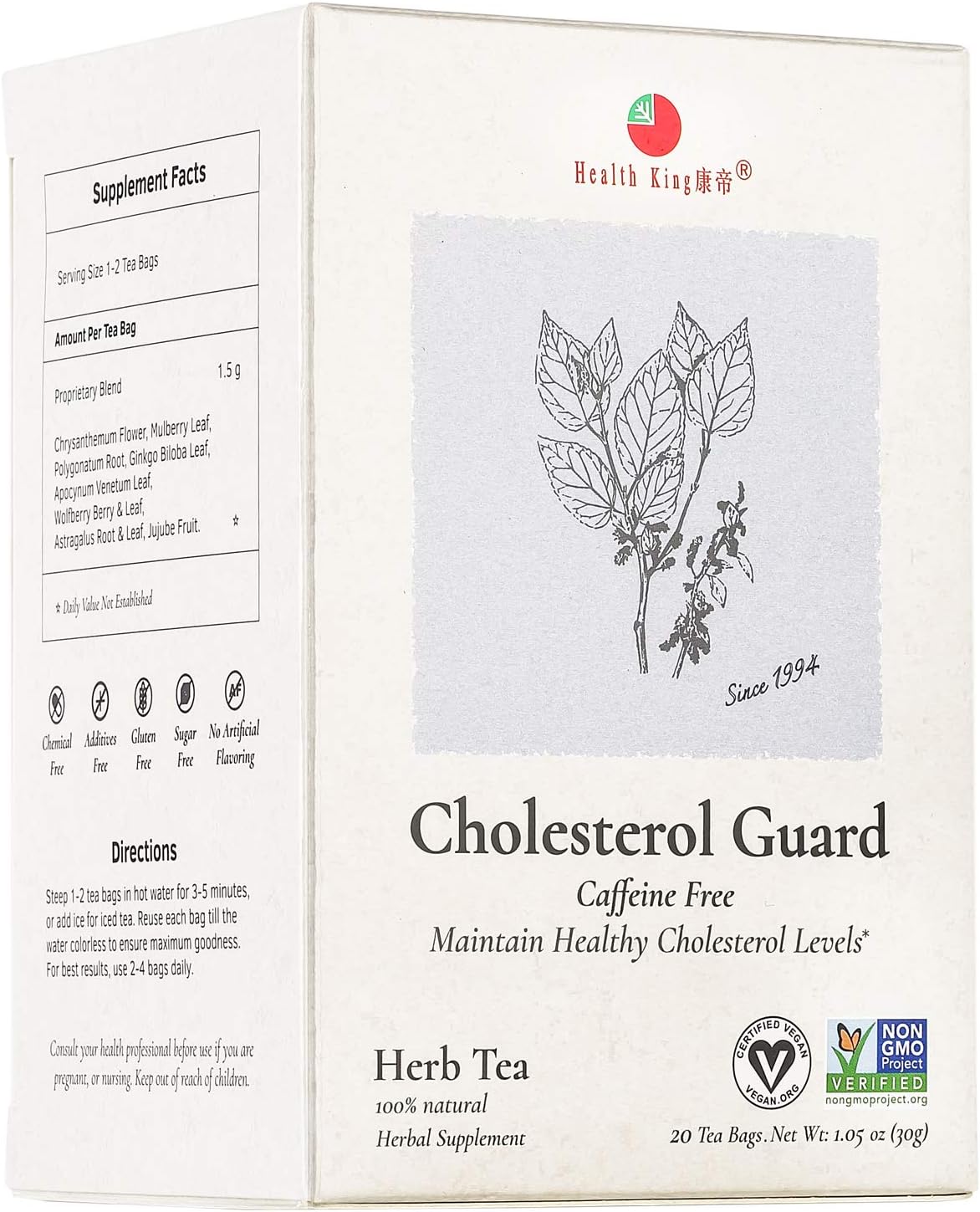 Health King Cholesterol Guard Tea, 20bg (Pack of 1)