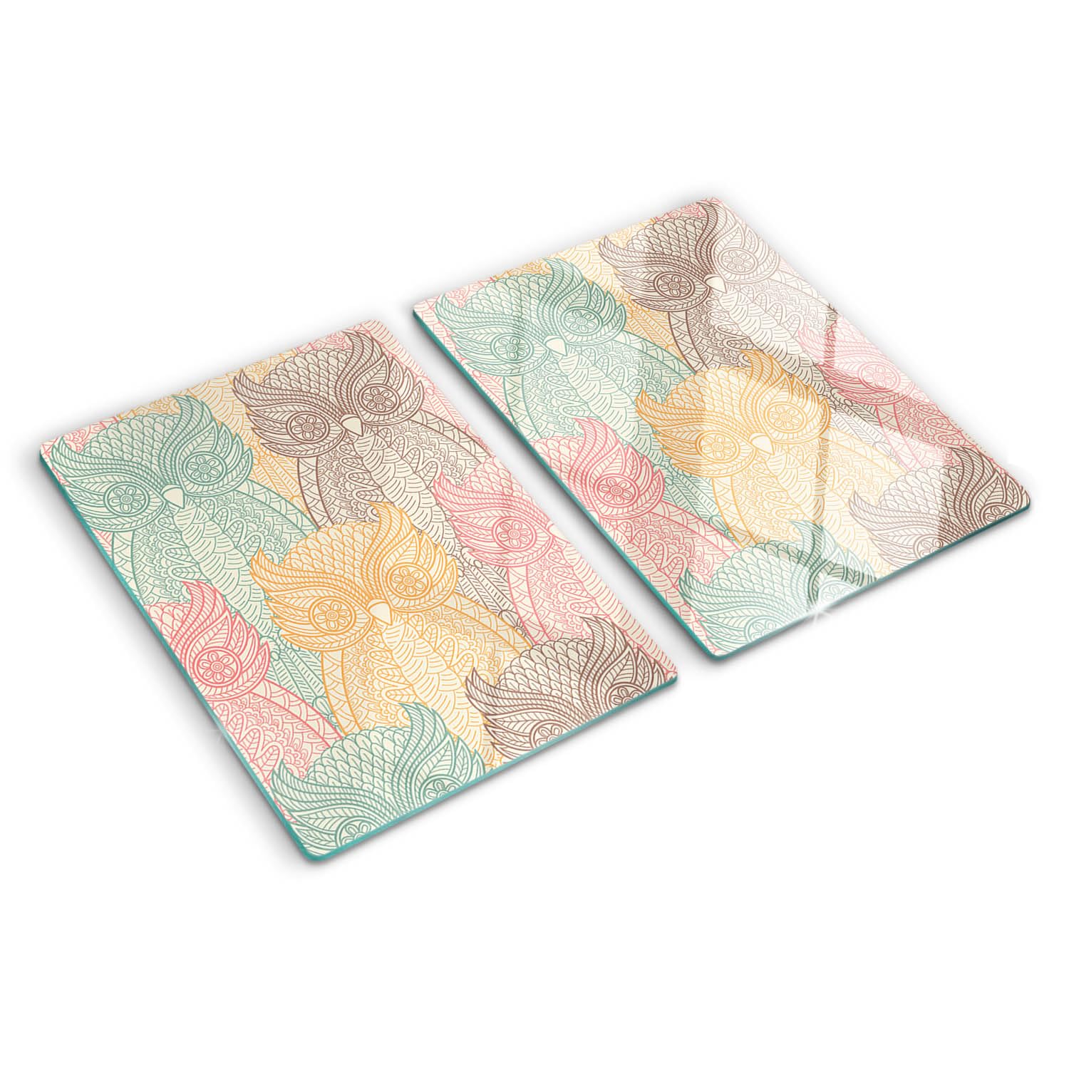 Planche à découper en verre décorative hiboux pour embellir votre cuisine