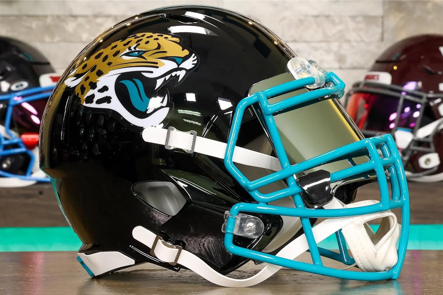 Jacksonville Collectible Speed Display Helmet - GG Special Edition - with Free USA Flag Decal - Perfect for Sports Fans and Collectors - Green Gridiron
