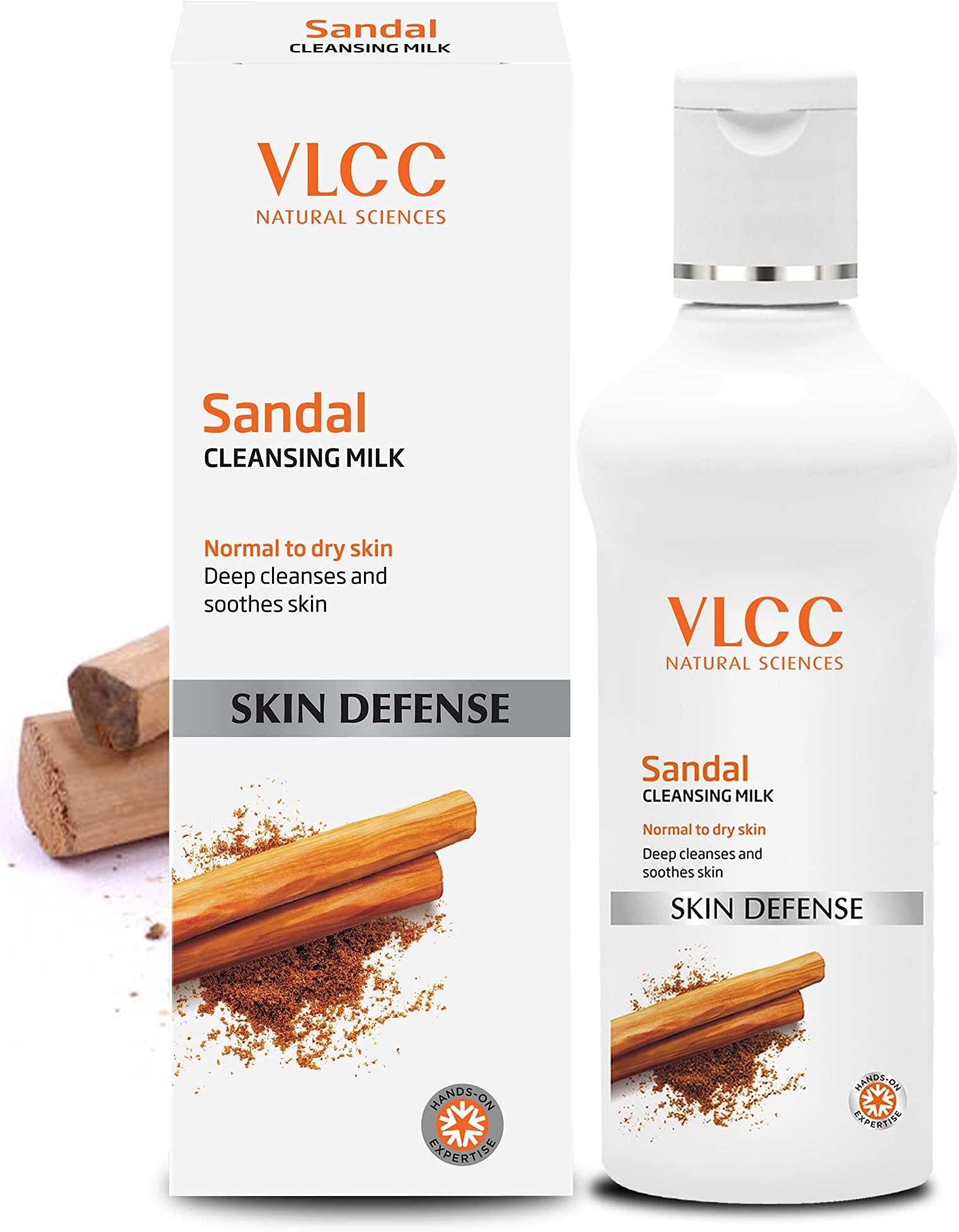 Sandal Cleansing Milk - 100ml - Deep Cleanses & Soothes Skin. With Sandal, Ashwagandha, Fenugreek & Indian Berberry Extracts, Almond and Olive Oils.