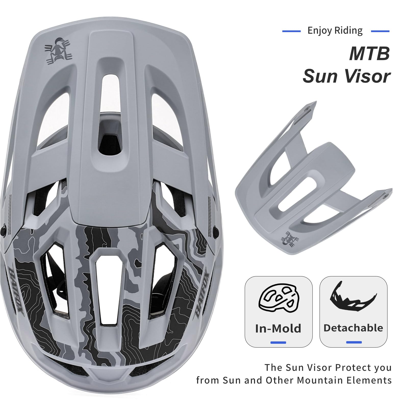 BATFOX Bike Helmet,Mountain Bike Helmet Helmets for Men Women Adults Youth