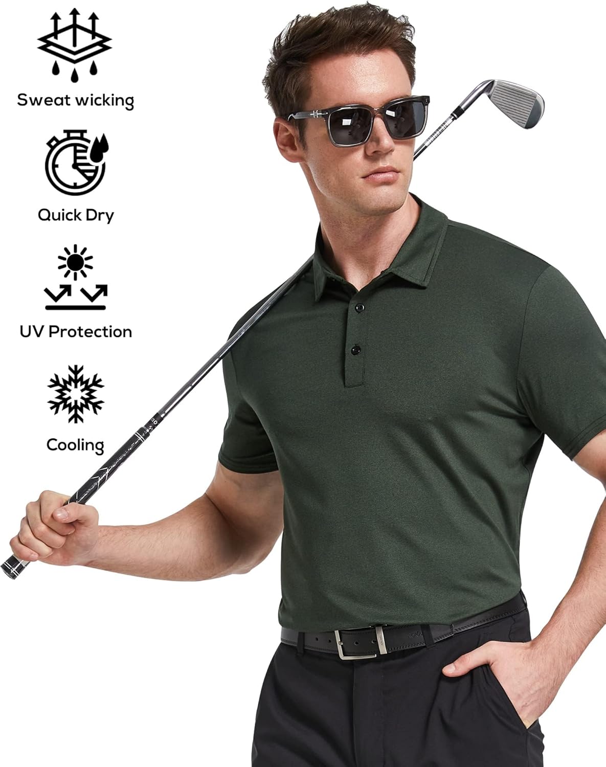 TELALEO 4/5 Pack Mens Polo Shirts Quick Dry Short Sleeve Golf T Shirt Performance Moisture Wicking Casual Workout - Image 2