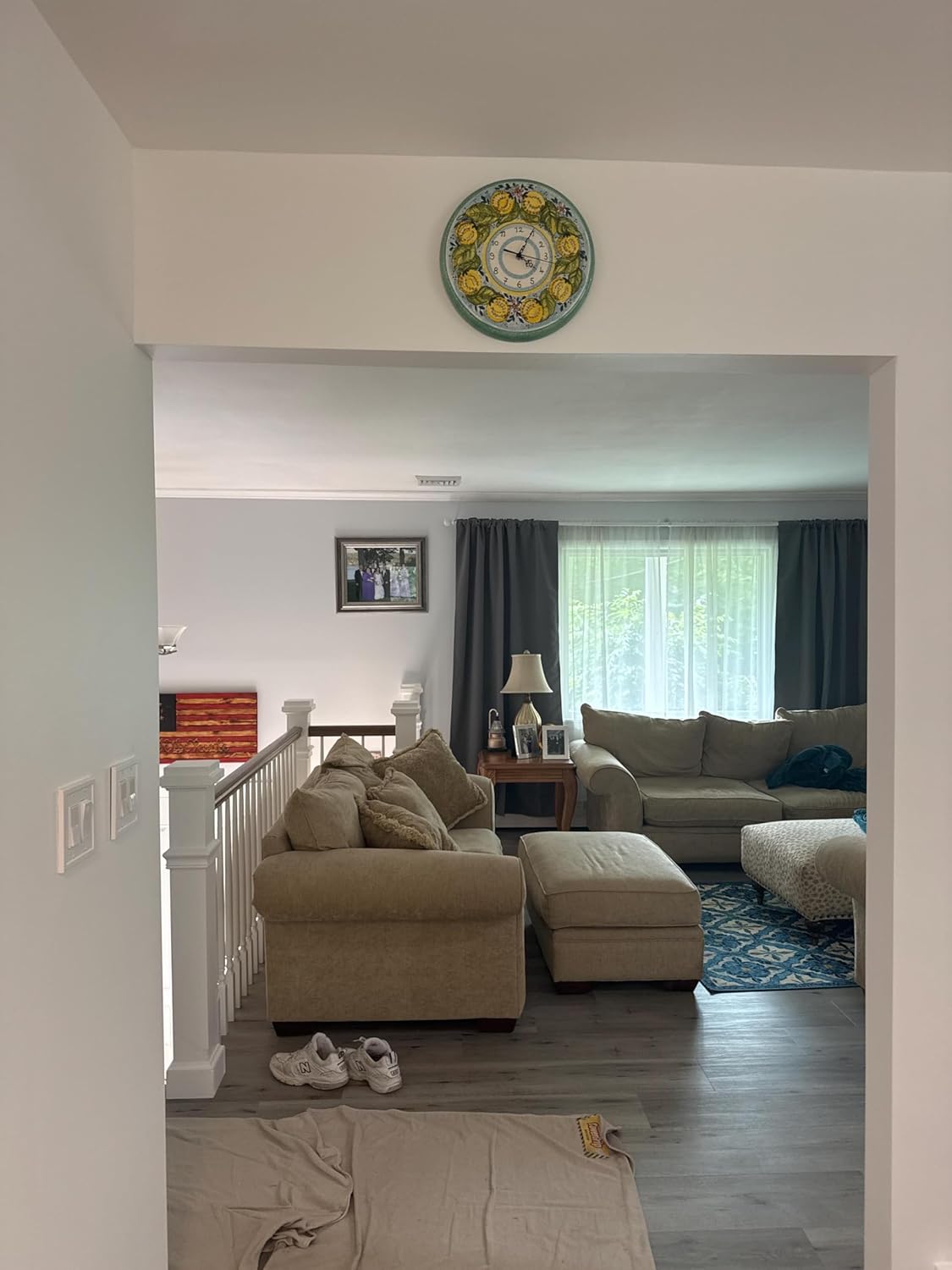 CERAMICHE D'ARTE PARRINI - Italian Ceramic Wall Clock Decorated Lemons Sunflower Hand Painted Made in ITALY Tuscan Art Pottery