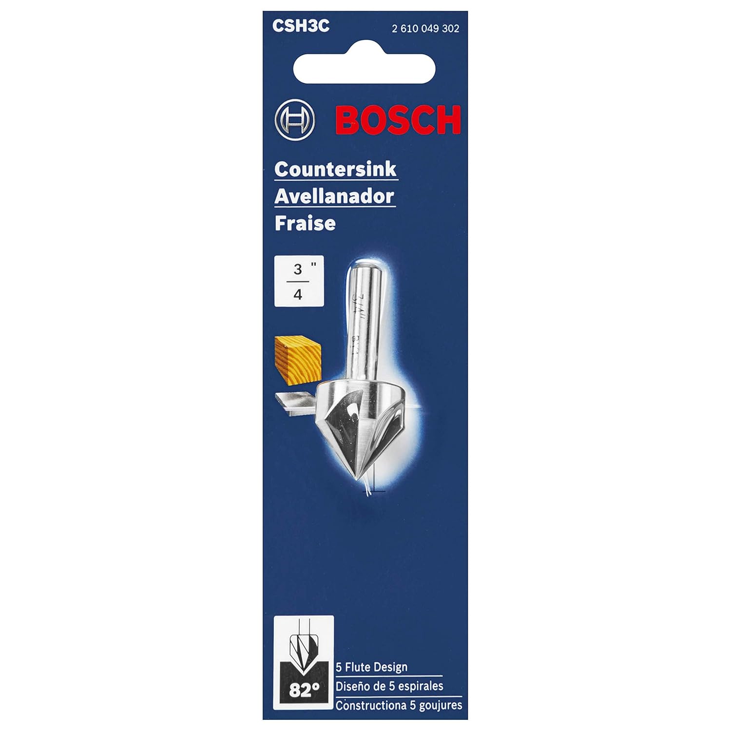 Bosch CSH3C 3/4 in. High-Speed Steel Countersink Drill Bit