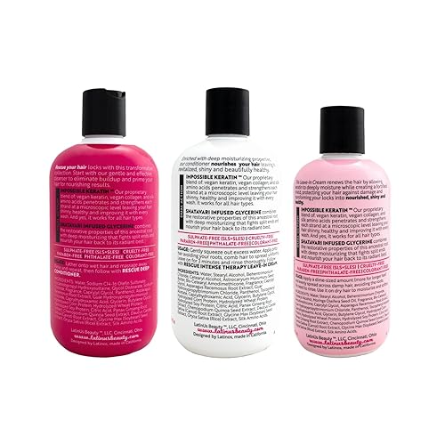 Miniatura 2 de LatinUs Beauty RESCUE Impossible Keratin Colección para Cabello Shampoo  Acondicionador  Crema Tratamiento con Shatavari