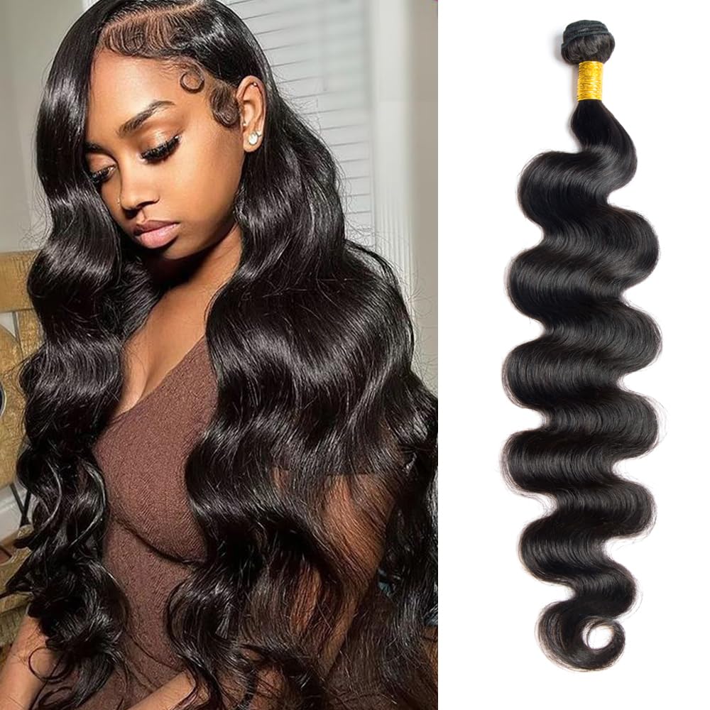 Body Wave Bundles Human Hair Bundles 12A Grade 100% Unprocessed Brazilian Virgin Hair Bundles Body Weave Wavy Bundles Deals Quick Weave Hair Extension 24 Inch