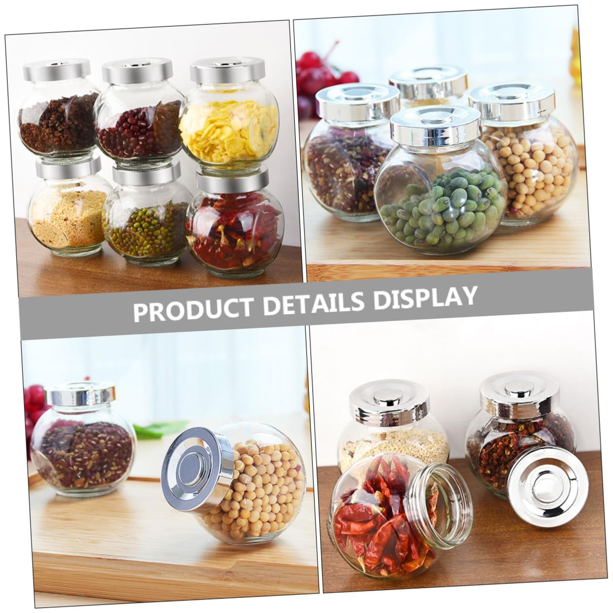 SHOWERORO 8 Stück Glas Vorratsgläser Mit Luftdichten Deckeln Transparente Vorratsbehälter Aus Langlebigem Glas Für Trockene Lebensmittel Kaffee Tee Und Snacks