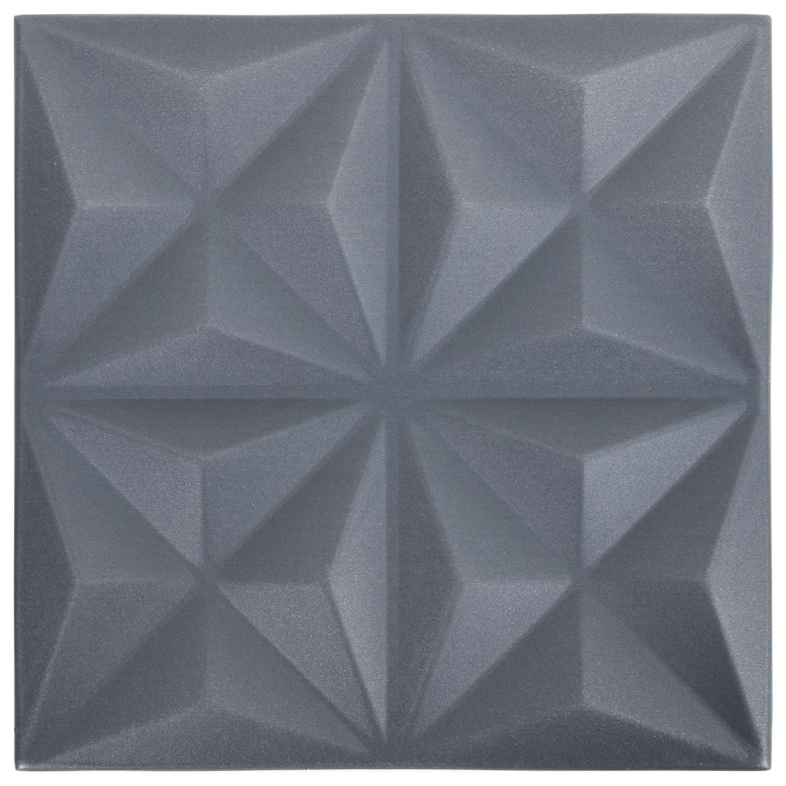 Panele ścienne Origami szare, 48 sztuk, 50 x 50 cm, pianka XPS, panel 3D, okładzina ścienna do ściany wewnętrznej i sufitu, renowacja, struktura i łatwy montaż